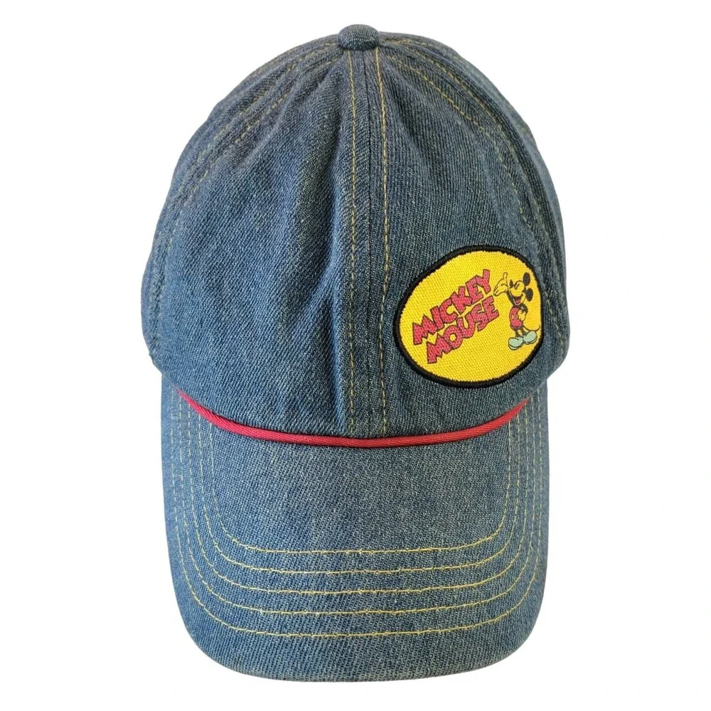 Vintage 90s Disney Mickey Mouse Hat Strap Back Denim Cap CK Style